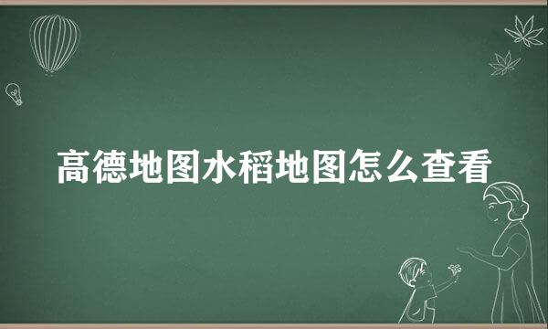 高德地图水稻地图怎么查看