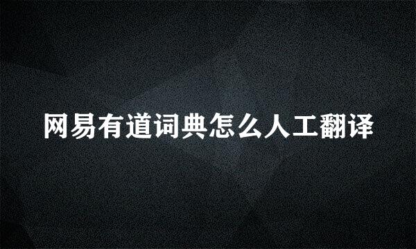 网易有道词典怎么人工翻译