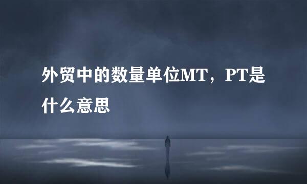 外贸中的数量单位MT，PT是什么意思