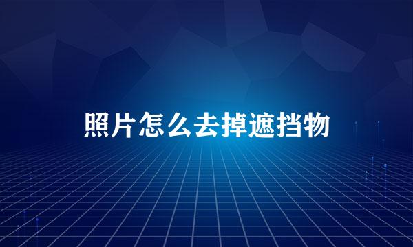 照片怎么去掉遮挡物