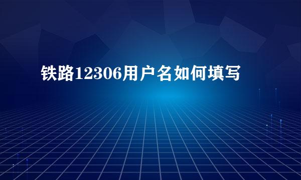 铁路12306用户名如何填写