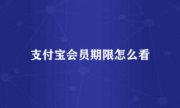 支付宝会员期限怎么看