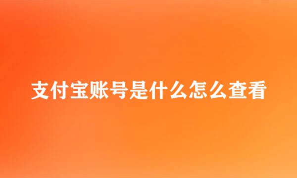支付宝账号是什么怎么查看