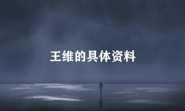 王维的具体资料