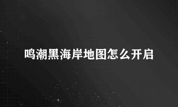 鸣潮黑海岸地图怎么开启