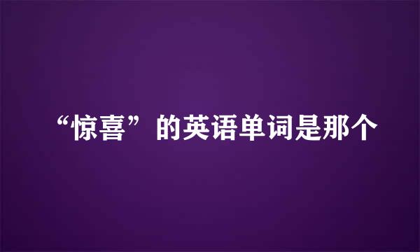 “惊喜”的英语单词是那个