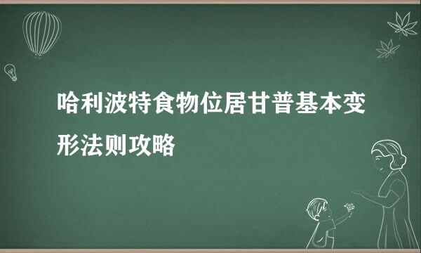 哈利波特食物位居甘普基本变形法则攻略
