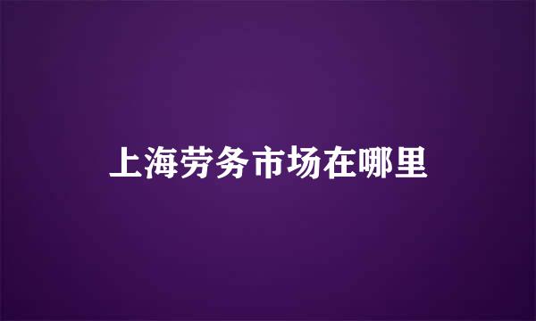 上海劳务市场在哪里