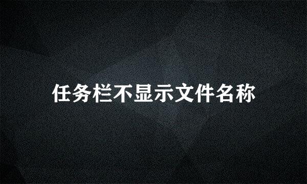 任务栏不显示文件名称