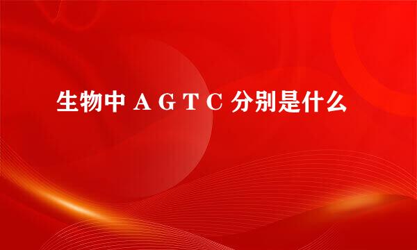 生物中 A G T C 分别是什么