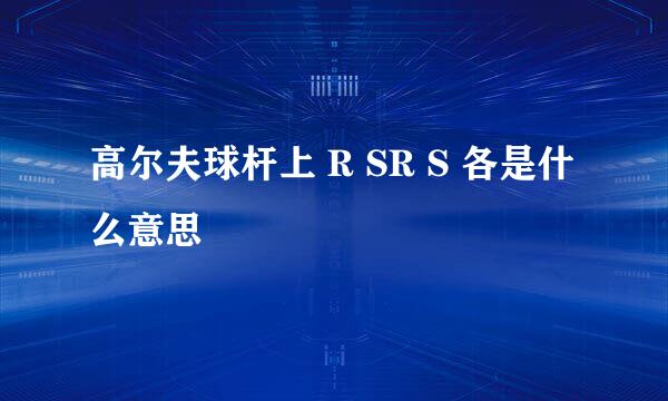 高尔夫球杆上 R SR S 各是什么意思
