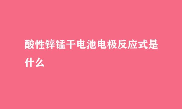 酸性锌锰干电池电极反应式是什么