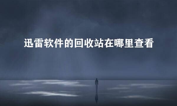 迅雷软件的回收站在哪里查看