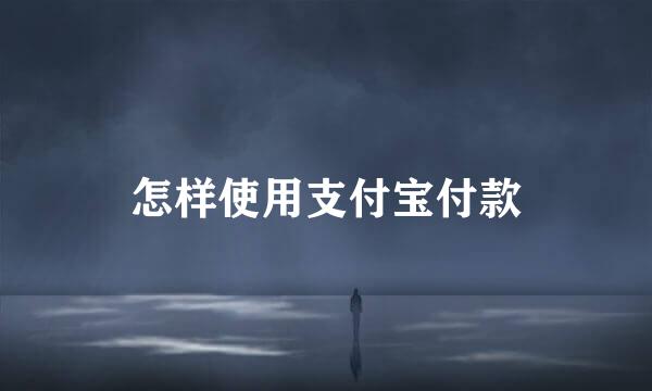 怎样使用支付宝付款