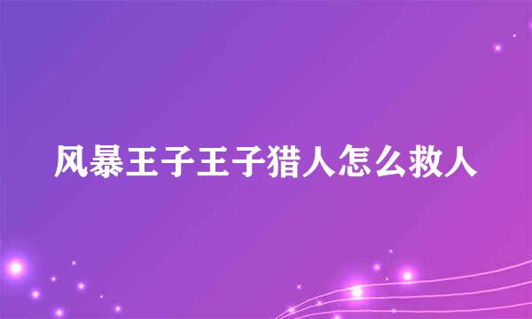 风暴王子王子猎人怎么救人