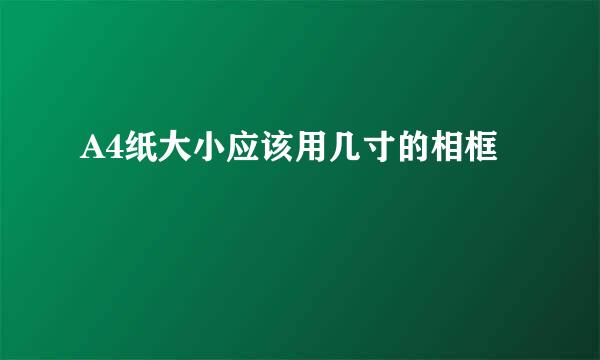 A4纸大小应该用几寸的相框