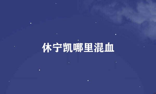 休宁凯哪里混血