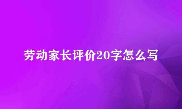 劳动家长评价20字怎么写
