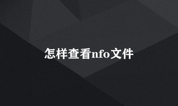 怎样查看nfo文件