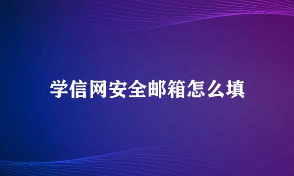 学信网安全邮箱怎么填