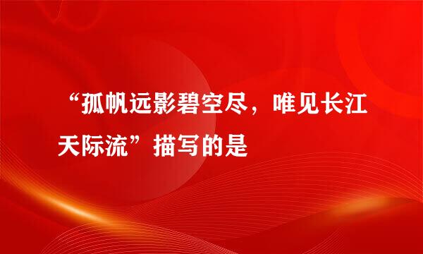 “孤帆远影碧空尽，唯见长江天际流”描写的是