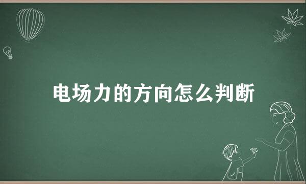 电场力的方向怎么判断