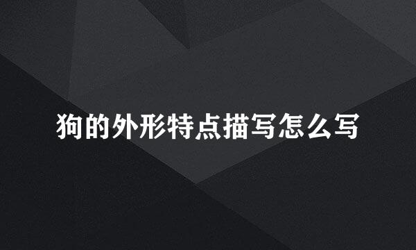 狗的外形特点描写怎么写