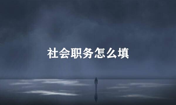 社会职务怎么填