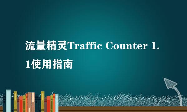 流量精灵Traffic Counter 1.1使用指南