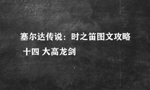 塞尔达传说：时之笛图文攻略 十四 大高龙剑