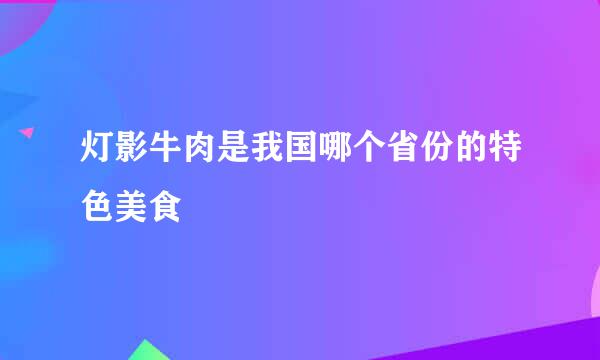 灯影牛肉是我国哪个省份的特色美食