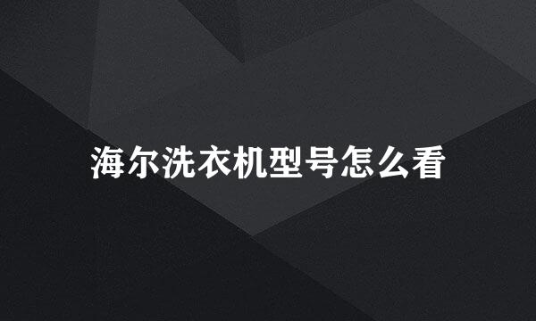 海尔洗衣机型号怎么看