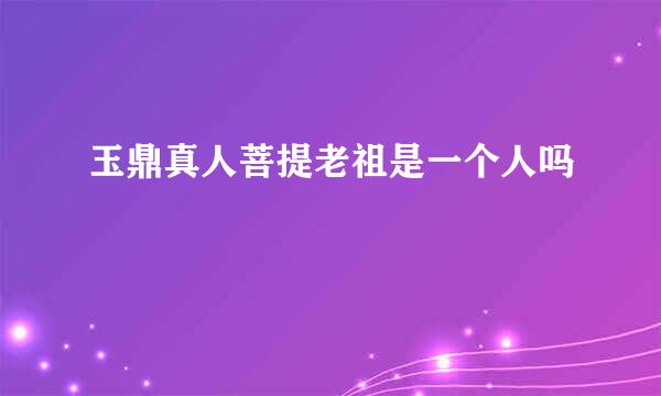玉鼎真人菩提老祖是一个人吗
