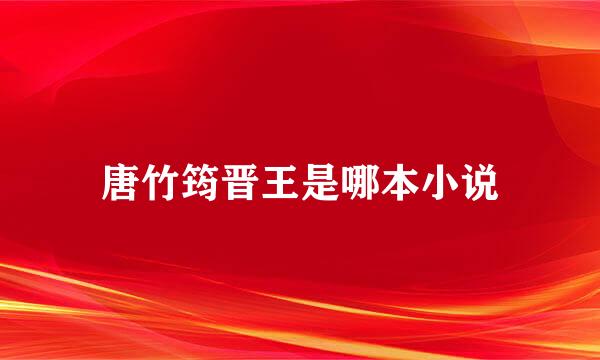 唐竹筠晋王是哪本小说