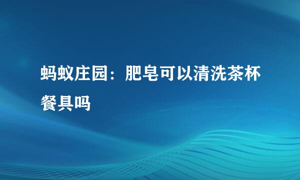 蚂蚁庄园：肥皂可以清洗茶杯餐具吗