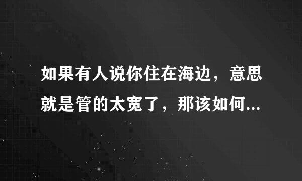 如果有人说你住在海边，意思就是管的太宽了，那该如何反驳回去