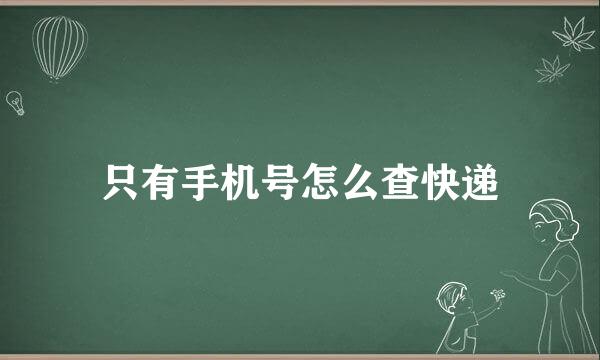 只有手机号怎么查快递