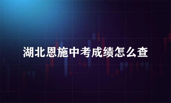 湖北恩施中考成绩怎么查