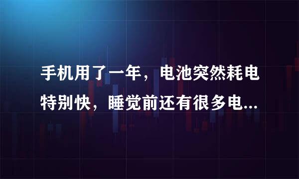 手机用了一年，电池突然耗电特别快，睡觉前还有很多电，醒了以后几乎没了。是手机的问题还是电池的问题啊
