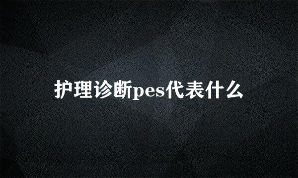 护理诊断pes代表什么