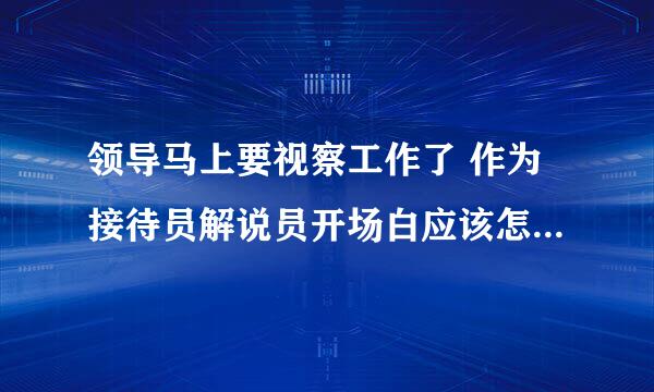 领导马上要视察工作了 作为接待员解说员开场白应该怎么说 应该注意点什么