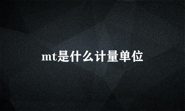 mt是什么计量单位