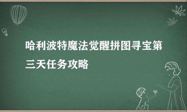 哈利波特魔法觉醒拼图寻宝第三天任务攻略