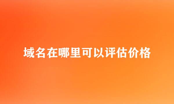 域名在哪里可以评估价格