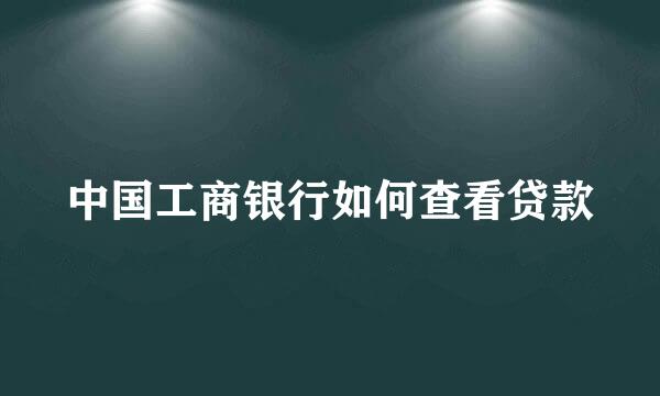 中国工商银行如何查看贷款