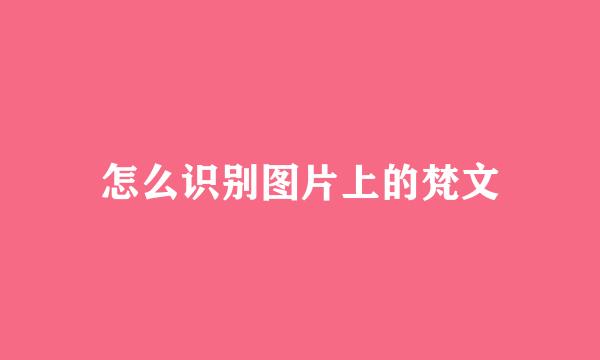 怎么识别图片上的梵文