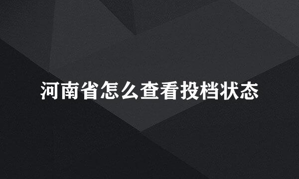 河南省怎么查看投档状态