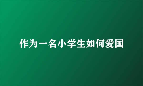 作为一名小学生如何爱国