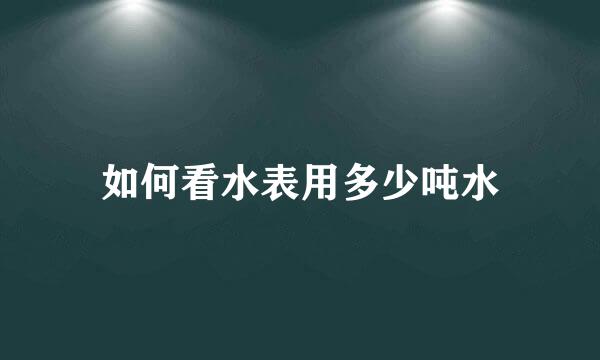 如何看水表用多少吨水