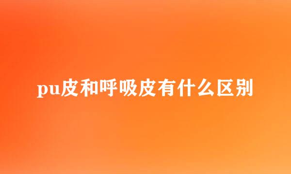 pu皮和呼吸皮有什么区别